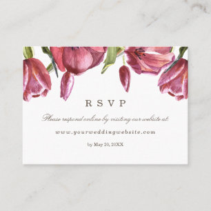 Red Poppies Wedding  RSVP Online Website Business Card