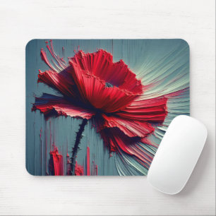 Red Poppy Abstract Mouse Mat