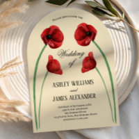 Red Poppy Arched Flowers All in One Wedding