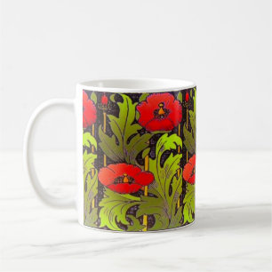 Red Poppy Art Nouveau Classic Mug