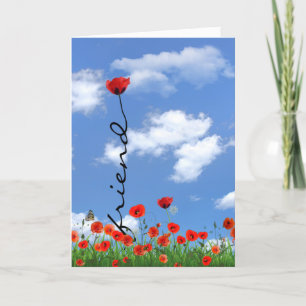 Red Poppy Birthday for Friend  Card