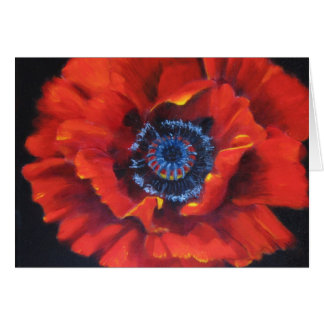 Red Poppy Blank Art Card