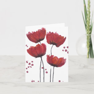 Red Poppy Blank Card