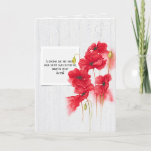 red poppy blossoms sympathy card