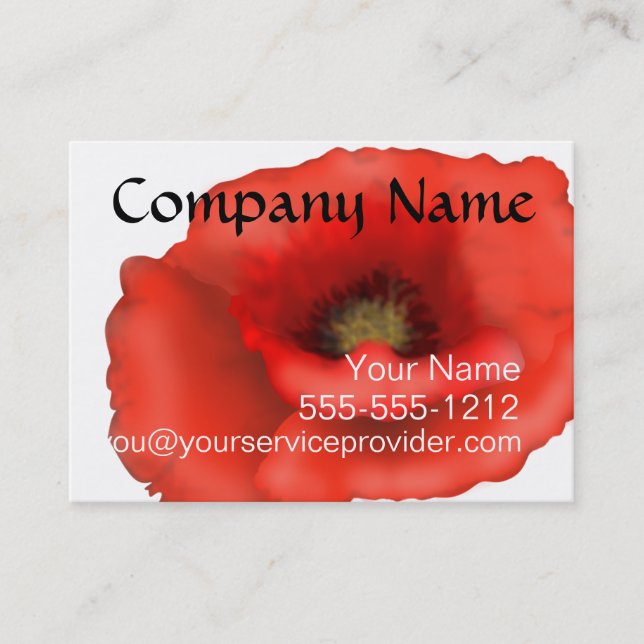 Red Poppy Business Card (Front)