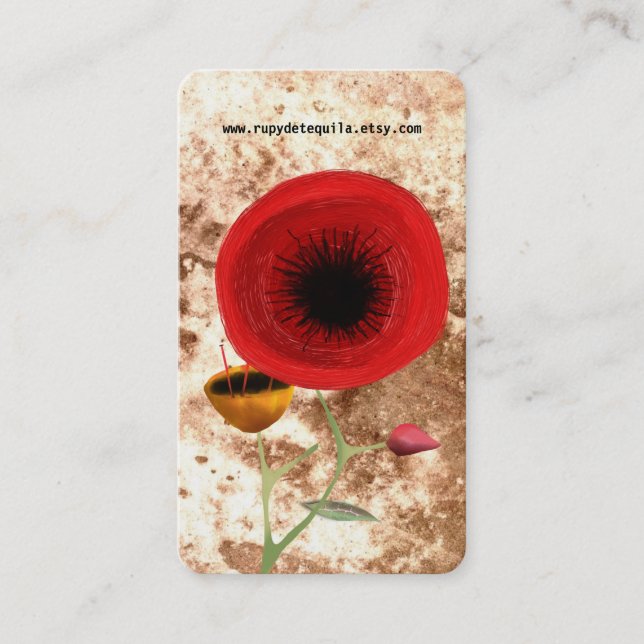 Red Poppy Business Card (Front)