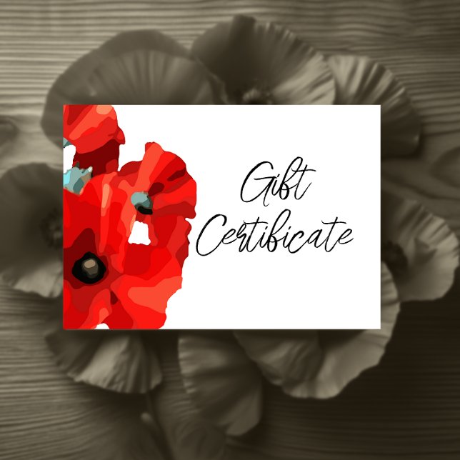 Red Poppy Business Certificate Card (Creator Uploaded)