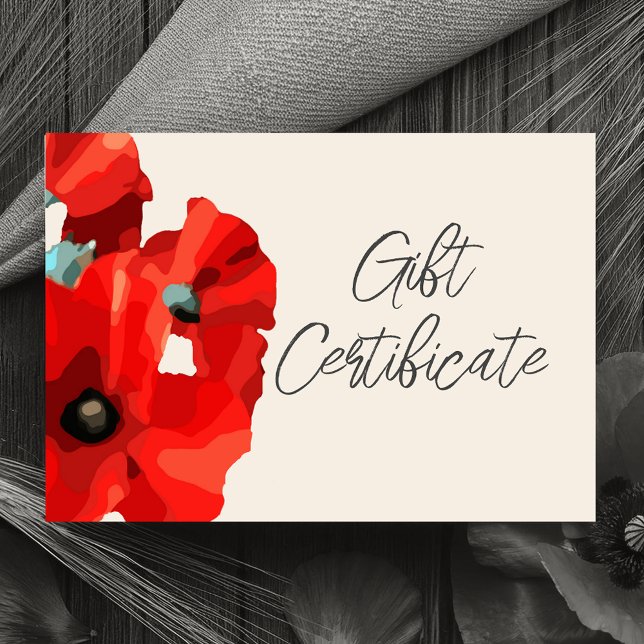Red Poppy Business Certificate Card (Creator Uploaded)