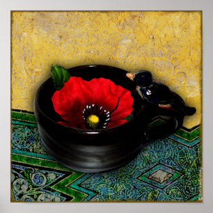 Red Poppy Cafe Print