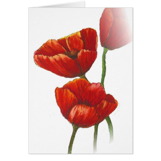 Red poppy card