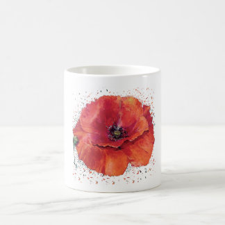 red poppy coffee mug