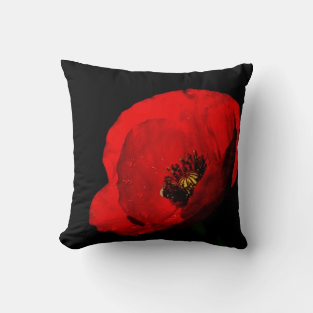 Red poppy cushion (Front)