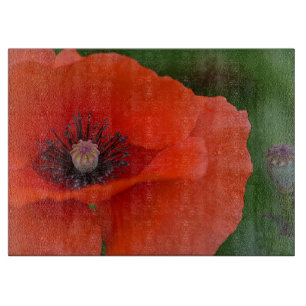 Red Poppy Cutting Board