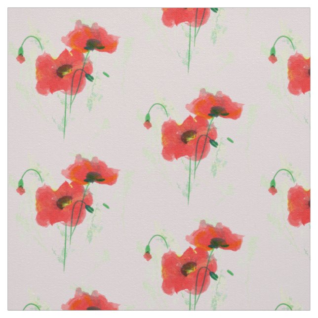 Red poppy fabric (Swatch)