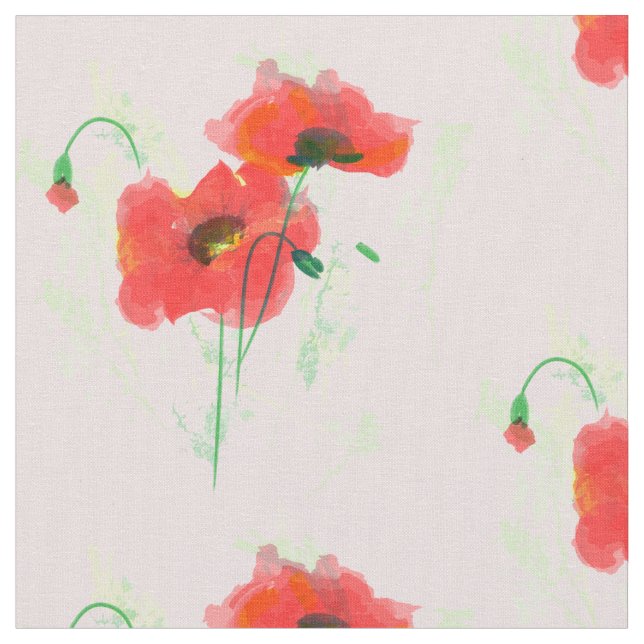 Red poppy fabric (Close Up)