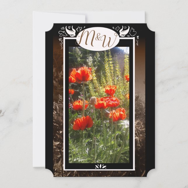 Red Poppy Feilds Flower Shower Invites (Front)