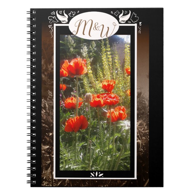 Red Poppy Feilds Monogram Notebook (Front)
