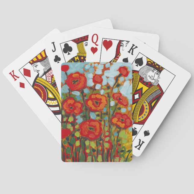 Red Poppy Field Playing Cards (Back)