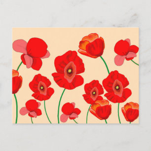 Red Poppy Field Postcard