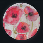 Red Poppy floral Flower Pattern Paper Party Plate<br><div class="desc">Red Poppy Flower Pattern Paper Party Plate. Designed from my original watercolours.</div>