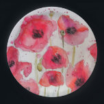 Red Poppy floral Flower Pattern Paper Party Plate<br><div class="desc">Red Poppy Flower Pattern Paper Party Plate. Designed from my original watercolours.</div>