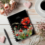 Red Poppy Floral Monogram Planner<br><div class="desc">Our "Poppy Floral Collection" features watercolor poppy flowers in two colours,  periwinkle blue and deep red,  paired with an elegant serif font. Check out other products from this collection in our store and contact us if you have any special requests.</div>