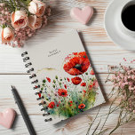 Red Poppy Floral Monogram Planner<br><div class="desc">Our "Poppy Floral Collection" features watercolor poppy flowers in two colours,  periwinkle blue and deep red,  paired with an elegant serif font. Check out other products from this collection in our store and contact us if you have any special requests.</div>