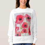 Red Poppy floral Watercolor Art Flower Pattern Sweatshirt<br><div class="desc">Red Poppy floral Watercolor Art Flower Pattern Sweatshirt. Designed from my original watercolor paintings.</div>