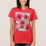 Red Poppy floral Watercolor Art Flower Pattern T-Shirt<br><div class="desc">Red Poppy floral Watercolor Art Flower Pattern T-Shirt. Designed from my original watercolor paintings.</div>