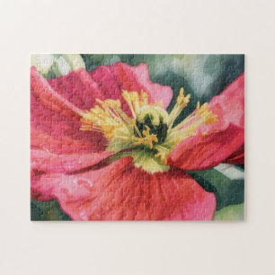 Red Poppy Flower Art Puzzle