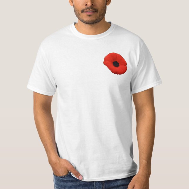 Red Poppy Flower Canada Rememberance Day T-shirt (Front)