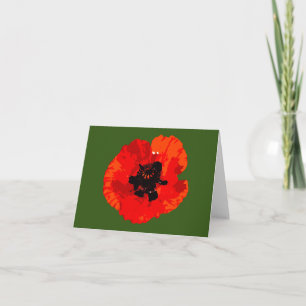 Red Poppy Flower Card