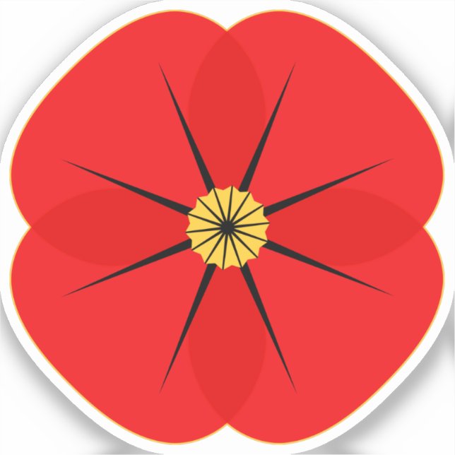 Red Poppy Flower Commemorative Design (Front)