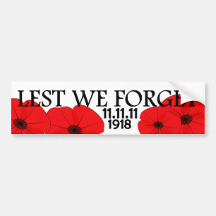 Red Poppy Flower Commemorative Design Bumper Sticker