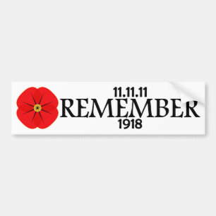 Red Poppy Flower Commemorative Design Bumper Sticker