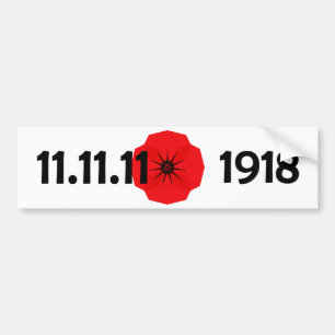 Red Poppy Flower Commemorative Design Bumper Sticker