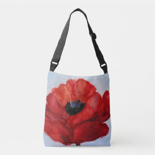 Red Poppy Flower Cross Body Bag