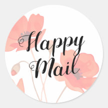 Red Poppy Flower Floral Happy Mail