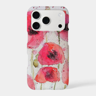 Red Poppy Flower Floral Watercolor Luggage Tag