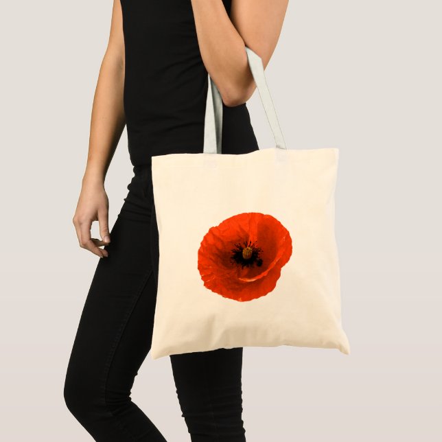 Red Poppy Flower Floral Weddings Bridesmaid Gift Tote Bag (Front (Product))