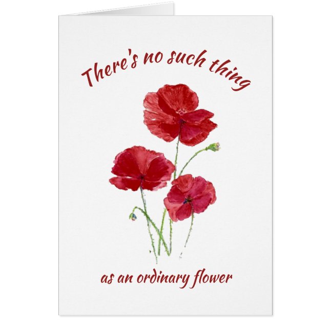 Red Poppy Flower No Ordinary Friend Birthday (Front)