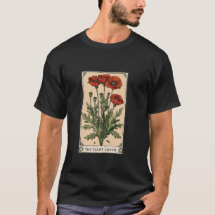 Red Poppy Flower Plant Lover Cute Tarot Card T-Shirt