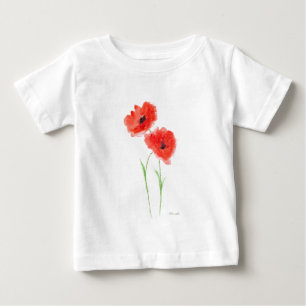 Red poppy flowers baby T-Shirt