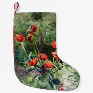 Red Poppy Flowers (by Mildred Anne Butler) Small Christmas Stocking