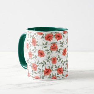 Red Poppy Flowers Design Mug