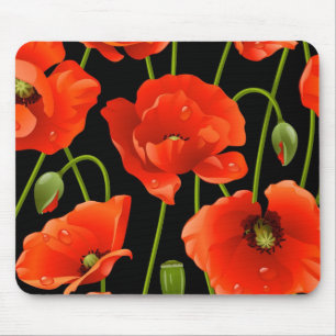 Red Poppy Flowers Mouse Mat