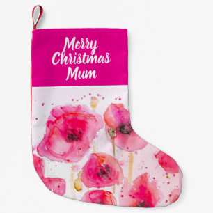 Red Poppy Flowers Poppies Floral Flower Christmas Small Christmas Stocking