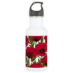 Red Poppy garden 2 532 Ml Water Bottle