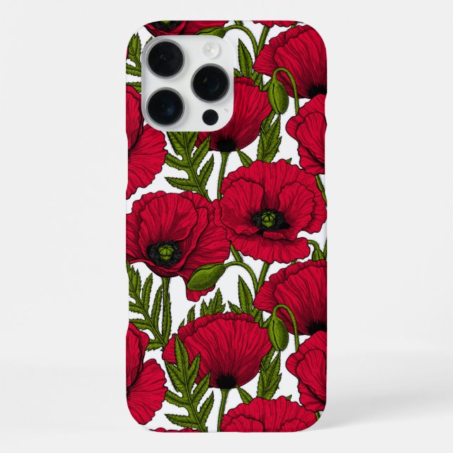 Red Poppy garden 2 iPhone Case (Back)