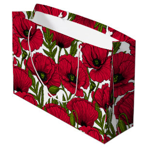 Red Poppy garden 2 Large Gift Bag